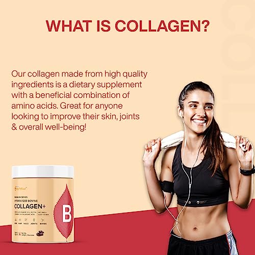 Image of MyFitFuel Hydrolyzed Bovine Collagen (250gm, Chocolate) with Biotin, Hyaluronic Acid, Zinc, Vitamin C & Glucosamine | For Skin, Hair, Nails & Joints