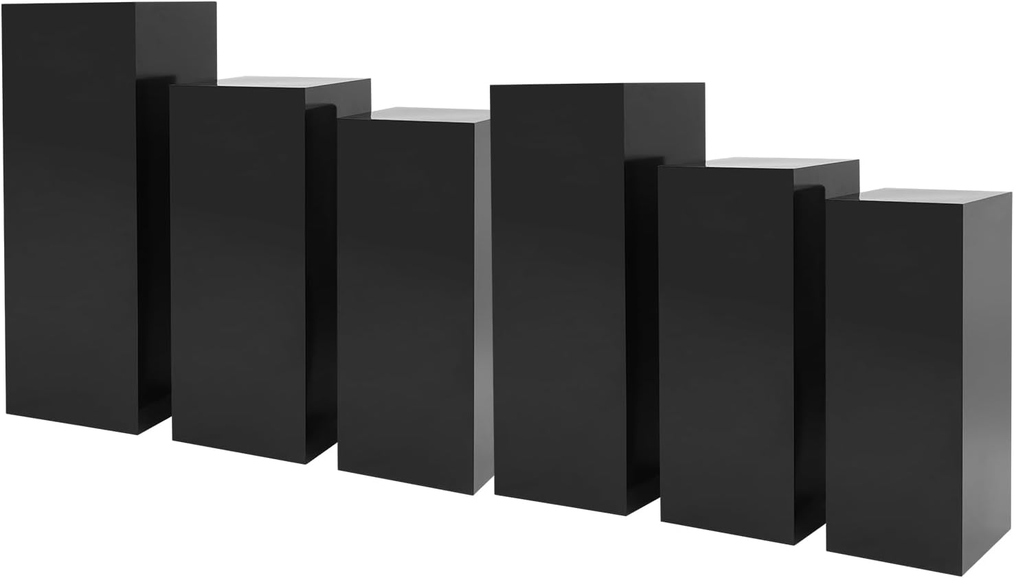 Display Pedestal Stand, Metal Display Pedestal Stands, Metal Showing Holder Pillars Display Pillars For Birthday Party Wedding 110.23 lbs Load-Bearing Capacity (Black 6 PCS)