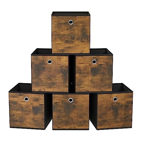 SONGMICS Storage Cubes, Set of 6 Storage Bins Cover