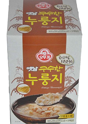 Ottogi Scorched Rice Chips – Korean Nurungji Snack, 2.1oz (60g) × 5 Packs, Crispy & Savory Traditional Rice Cracker
