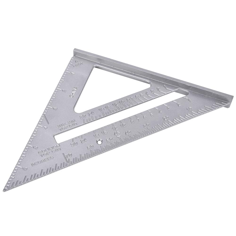 Righello ad Angolo retto in Lega di Alluminio da 7 Pollici, Triangolo goniometro per la Lavorazione del Legno, Set di 2 Strumenti di misurazione