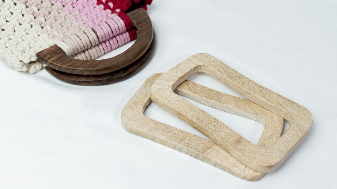 Trend N Trade Rectangle Shape Mango Wood Handle for Macrame Bag/Purse and Craft Set of 2 Handle (1 Pair)-image-22