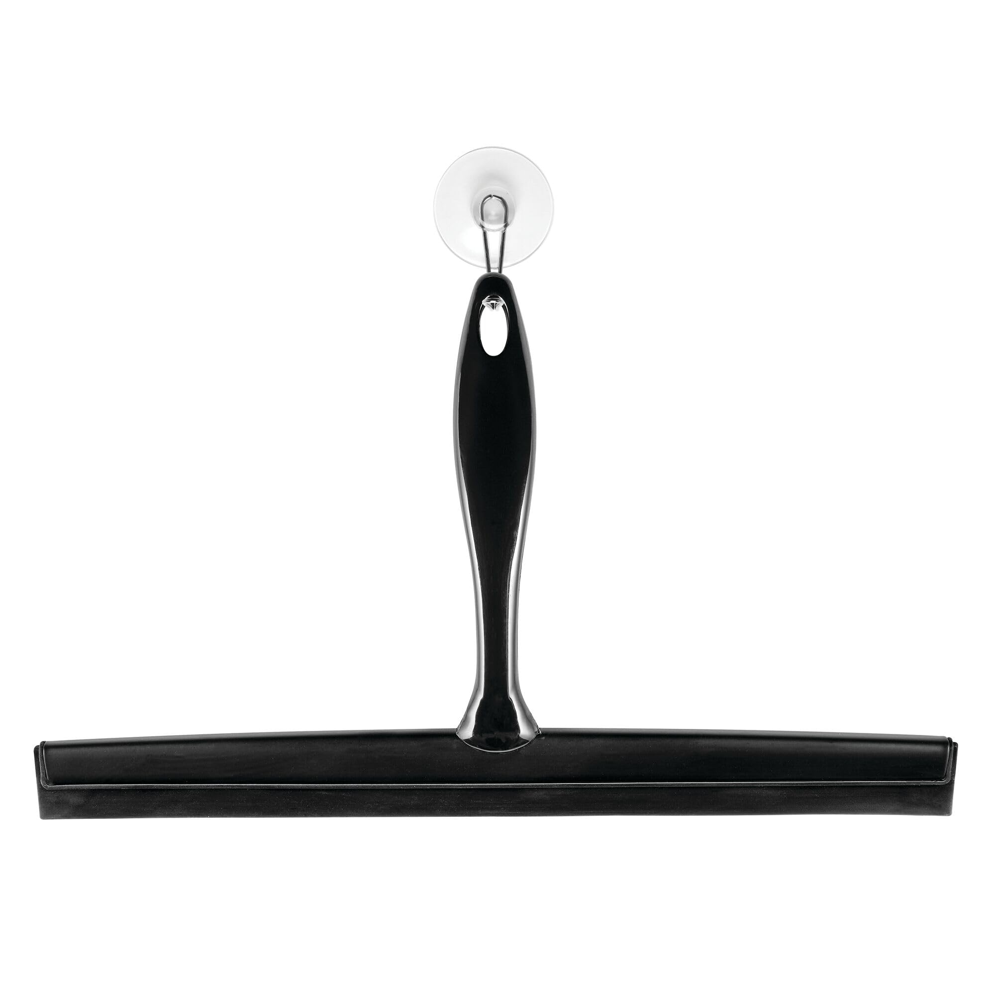 iDesign Bathroom Shower Squeegee, Black/Clear