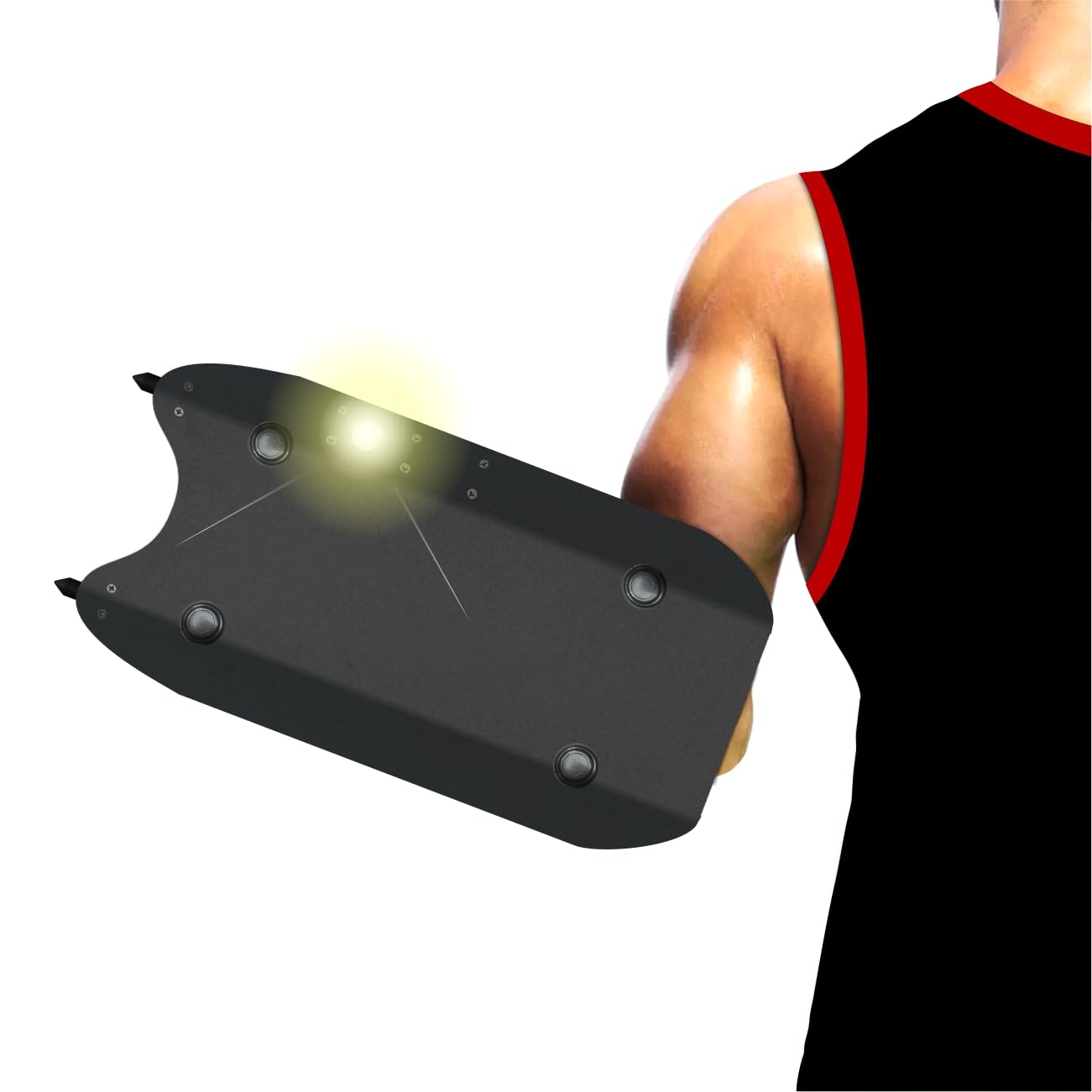 Shindn Bouclier en alliage d'aluminium léger avec brise-fenêtre pour la chasse, protection de sécurité, aventures en plein air et accessoires de cosplay de super-héros