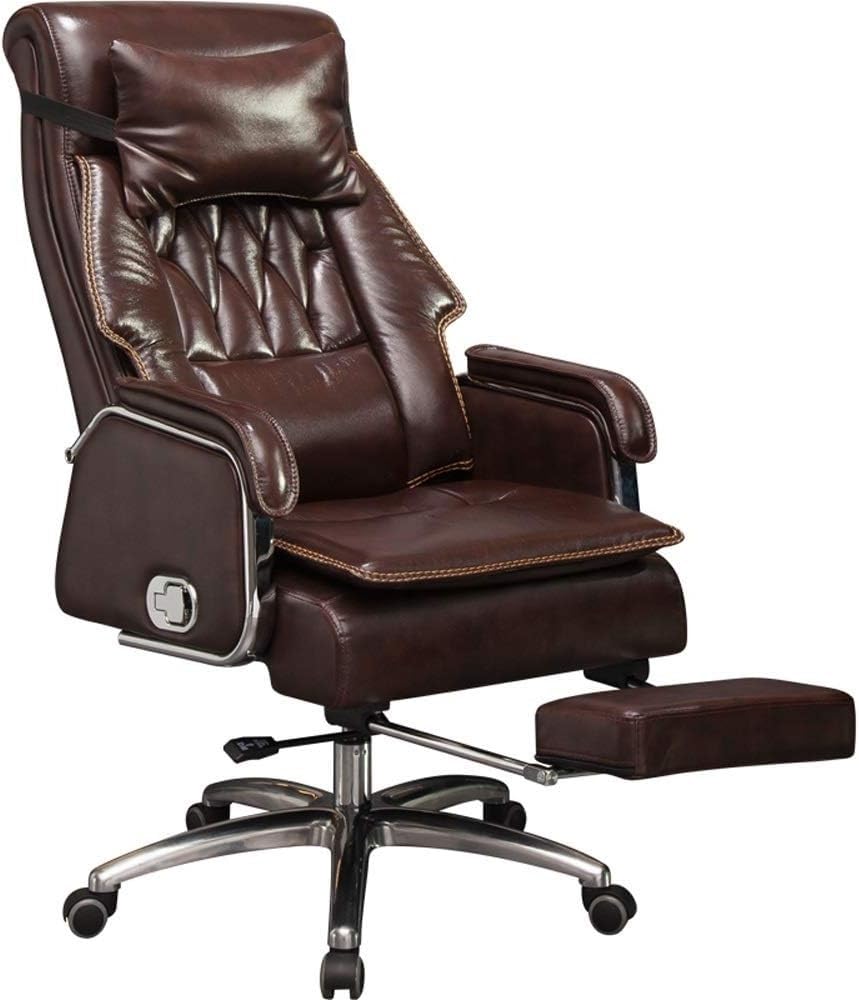 High Back Executive Office Chair with Adjustable Recline Lock Flip-up Arms Thick Padding and Ergonomic Lumbar Support Computer