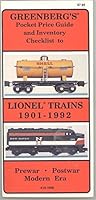Greenberg's Pocket Price Guide and Inventory Checklist to Lionel Trains: 1901-1942 and 1945-1992 0897782194 Book Cover