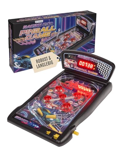 Out of the blue Rennwagen Pinball-Spiel 43 x 25 5 x 17 cm - Klassisches Flipper-Spiel im Racing-Design - Tisch-Arcade mit beweglichen Flippern - inkl. Geschenkverpackung