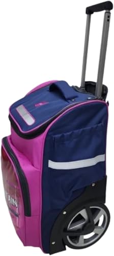 Camel Mountain 2-Wheel School Trolley Bag, 35x20x52cm (Dark Pink/Navy Blue)