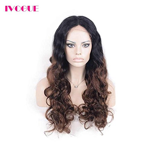 Dark Brown Ombre Lace Front Wig Human Hair Lace Wigs Virgin Malaysian Human Hair Wigs for Black Women Two Tone T1b/4 Ombre (24inch, T1b/4 ombre)