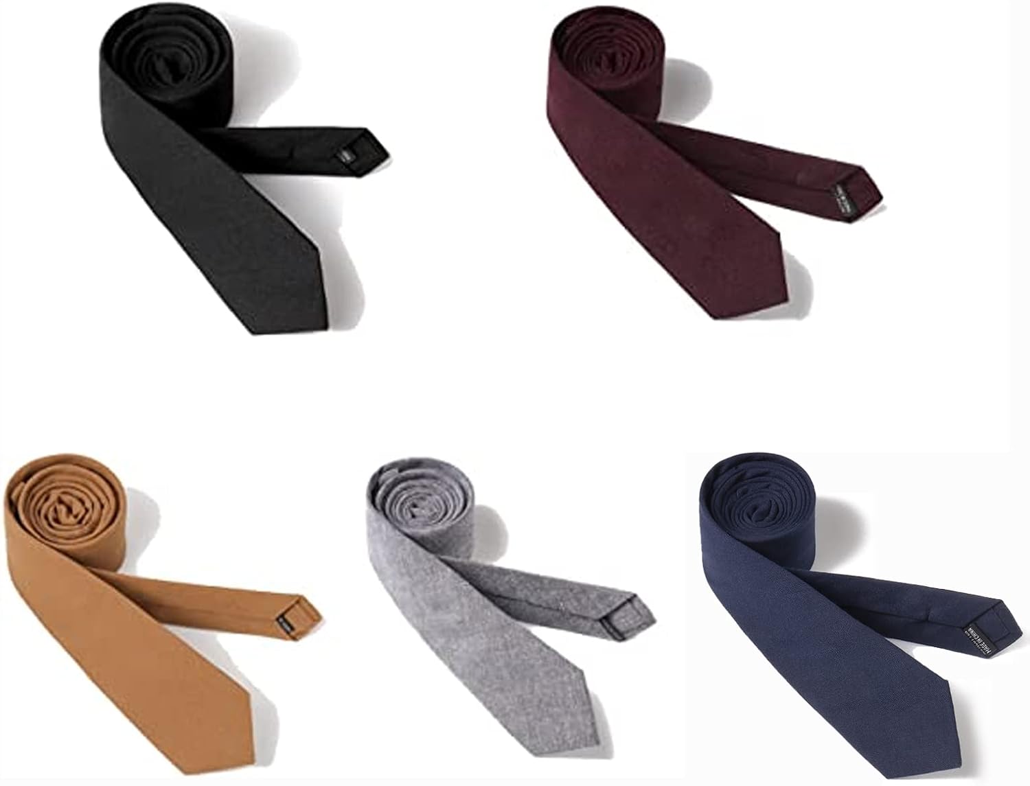 HOULIFE Ties for Men, Solid Mens Tie, Cotton Stripe Skinny Ties for Men, Slim Men’s Neckties for Wedding Party - Image 4