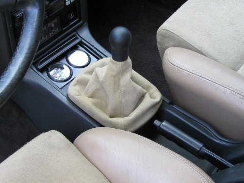 RedlineGoods Shift Boot Compatible with Audi 5000 1982-91. Tailor Made - not Universal. Genuine top-Grade Italian Black Leather with Black Thread