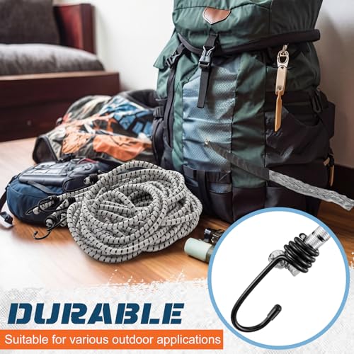 Image of 6 Pcs 96 Inch Extra Long Bungee Cords with Hooks 0.39 Inch Thick Heavy Duty Bungee Straps for Outdoors, Camping, Rvs, Bikes, Cargo, Stretchable to Over 144 Inches