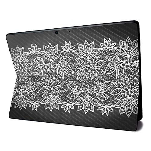 Image of MightySkins Carbon Fiber Skin for Microsoft Surface Pro X - Floral Lace | Textured Carbon Fiber Finish | Easy to Apply, Remove, and Change Styles | Made in The USA