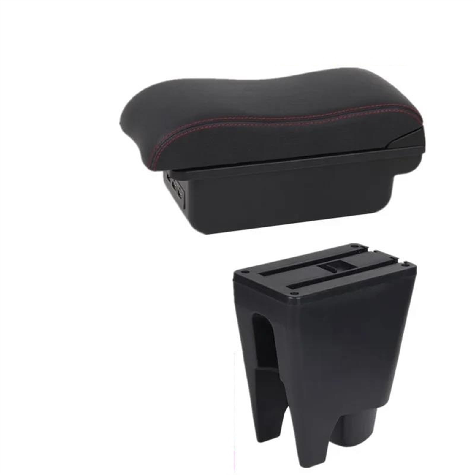 NMJLQW Storage Rack Car Accessories Armrest Box Store Box Interior Detail Simple Installation For Aygo BJ(B2 red line 3USB)