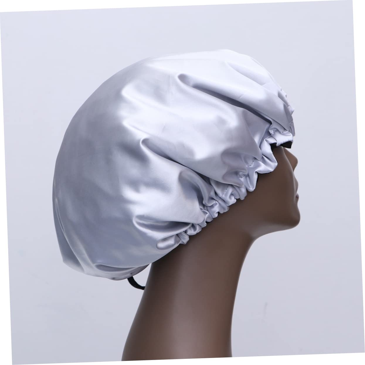 FRCOLOR 3pezzi Cuffietta Notte Doppio Per Donne Cappello Da Notte Raso Argento Per Dormire e Proteggere