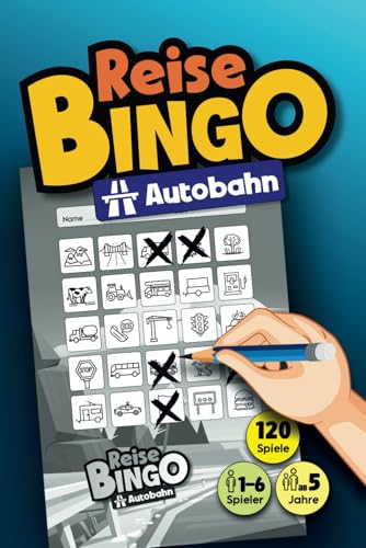 REISE BINGO 'Autobahn': DAS Reisespiel gegen Langeweile bei Autofahrten, Urlauben, Reisen...