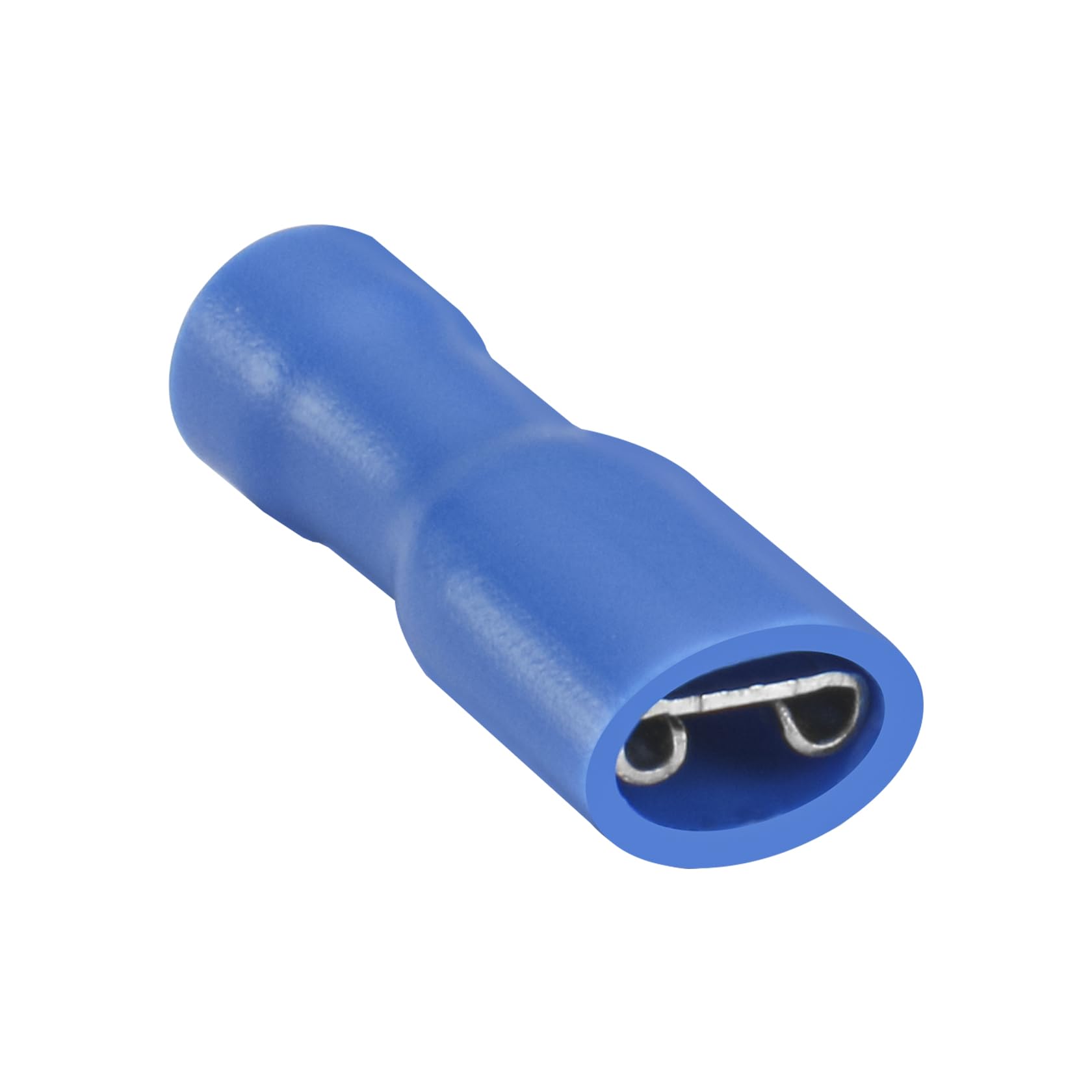 Heschen 100 morsetti per cavo femmina a sgancio rapido in vinile, completamente isolati, FDFD2-187, 4,8 x 0,5 mm, per 1,5-2,5 mm² (16-14 AWG), colore blu, confezione da 100 pezzi