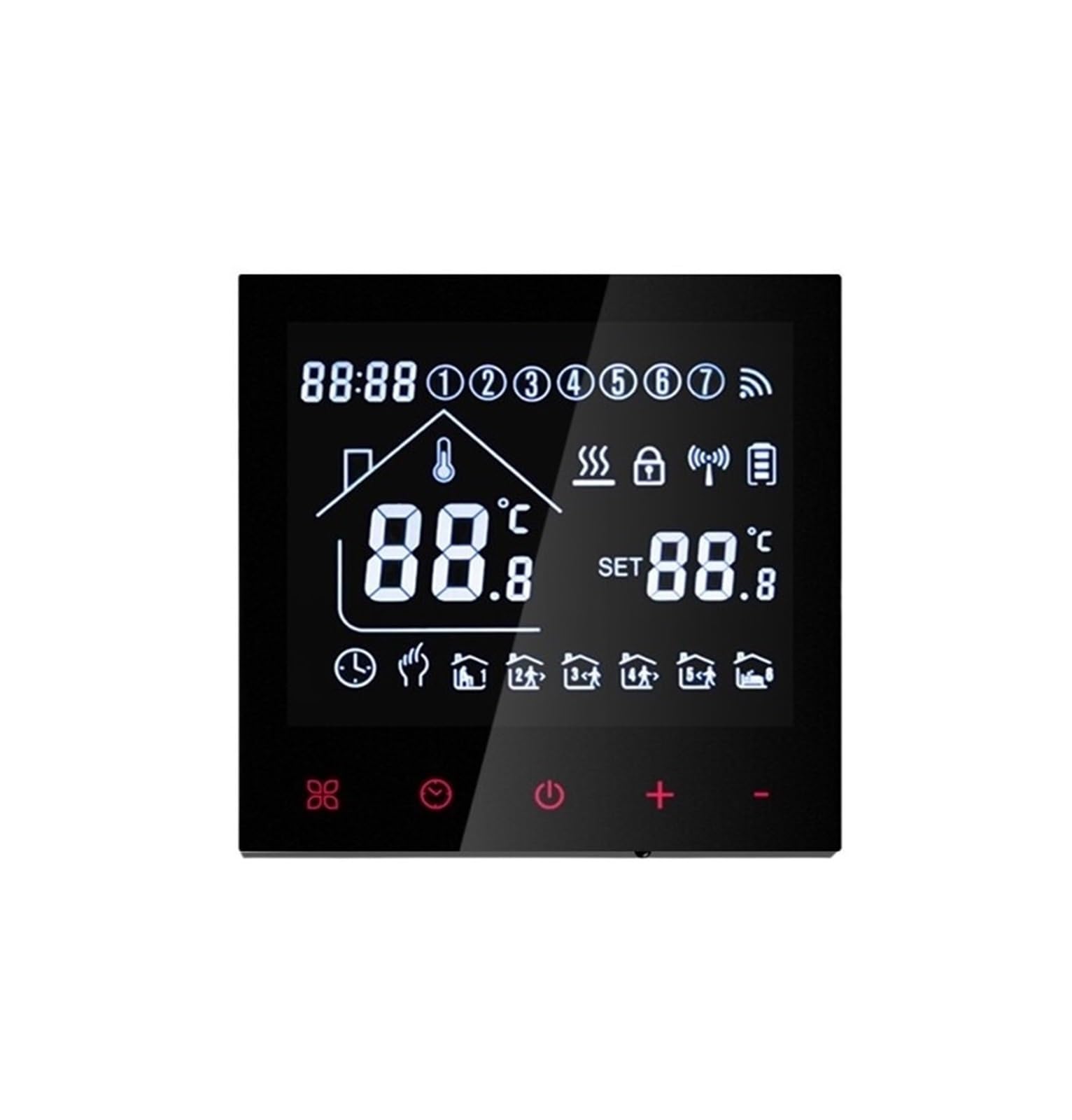 Temperature Controller, LCD Touchscreen Thermostat, Programmable Electric Floor Heating System, Temperature Controller For Home(Gas Boiler 3A)