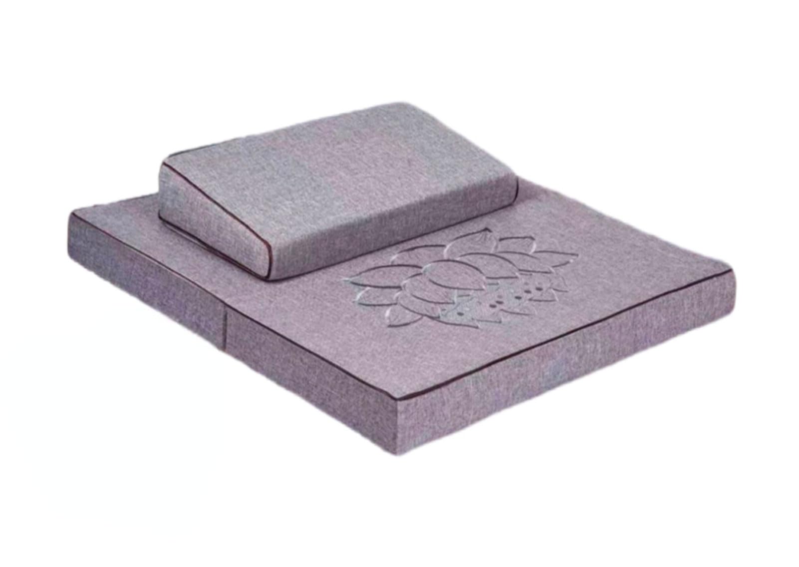 Pogrubione maty do medytacji i klęczące futony 71 cm x 71 cm szare składane maty domowe z tkaniną palmy kokosowej dla komfortu i wsparcia w jodze i relaksu