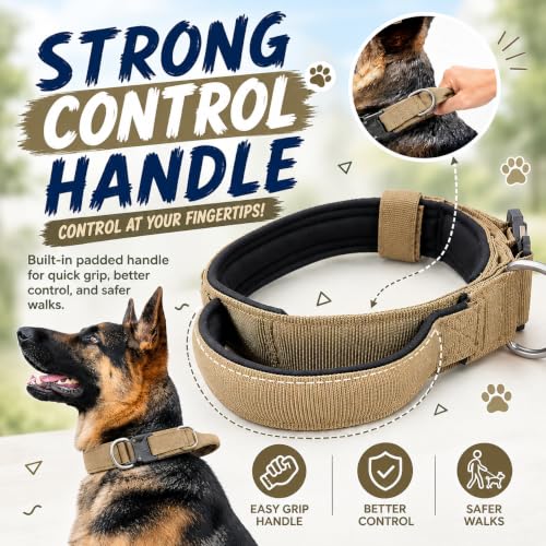 Image of Tactical Dog Collar and Leash Set,Khaki