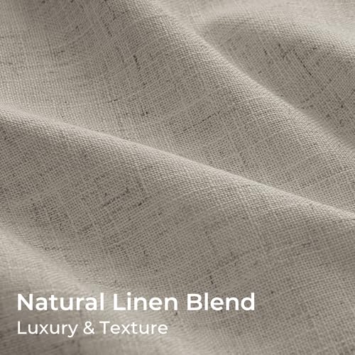 Pinch Pleated Blackout Curtains 120 Inch Long, Linen Blend, 100% Blackout Drapes with 20 Hooks, Ideal for Bedroom and Living Room, 40" W x 120" L (Pack of 2), Simple Taupe