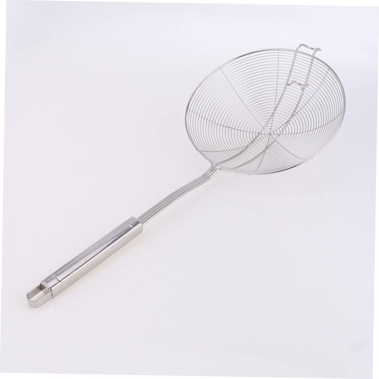 HAKIDZEL Stainless Steel Wire Skimmer Spoon Hot Pot Colander with Ergonomic Handle for Draining Pasta Noodles and Vegetables Stable Design for Kitchen Use
