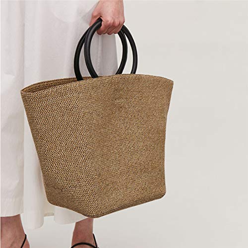 Bolso de paja Bolso de paja Bolso de mujer Bolso de playa Hecho a mano Mimbre Verano Tote Bolsas grandes de ratán Bandoleras de hombro 649