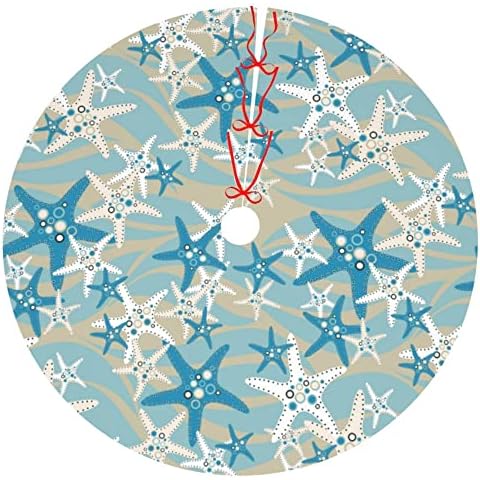 Christmas Tree Skirt Starfish 48" Tree Skirt for Xmas Decor Festive Holiday Decoration Cover