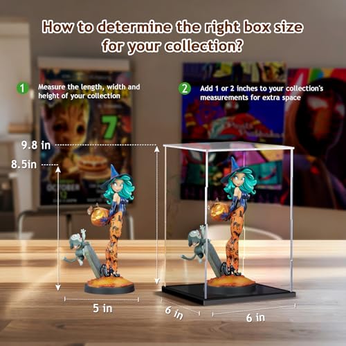 Image of Acrylic Display Case for Collectibles Assemble Clear Display Case for Figures Alternative Glass Boxes for Lego Doll Home Storage(18x8x8 inch; 45x20x20 cm)