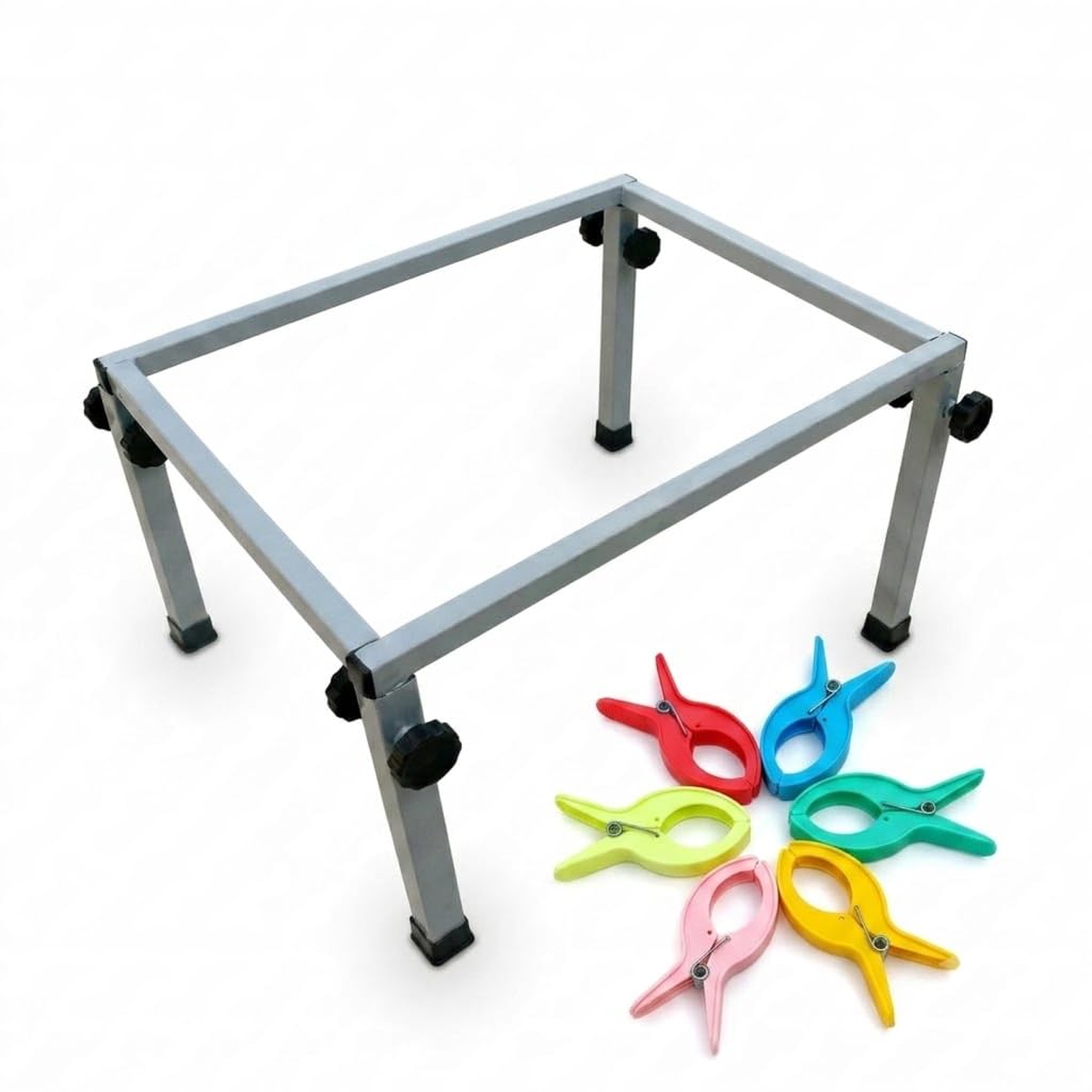 i5Mart Adjustable Aari Work Stand Combo - Heavy Duty Metal Frame, Height Adjustable (13"-15"), with 6 Multi-Color Fabric Clips & Starter Kit-picture-17
