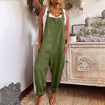 MXDVSN Vrouwen Denim Bib Broek Jumpsuit Dames Losse Casual Print Jean Verstelbare Bandjes Overalls Tuinbroek Baggy Brede Pijpen Denim Blauw-S
