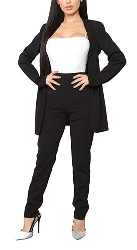 Aro Lora Women's 2 Piece Outfit Casual Solid Open Front