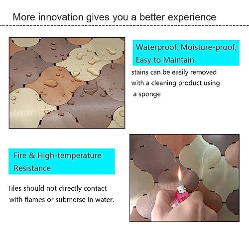 Weimeisc 5 Sheets Peel And Stick Backsplash Tile For Kitchen, Self-Adhesive Mosaic Tile, Stick On Bathroom Vanities，Fireplace Décor, Laundry Table(9.25" X 11.41") #TOP2