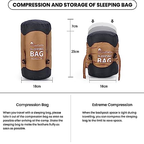 Mountaintop Down Fill Sleeping Bag For Adults Ultralight Backpacking Sleeping Bag Comfort With Compression Sack - 4 Seasons For Camping Hiking Traveling #TOP3