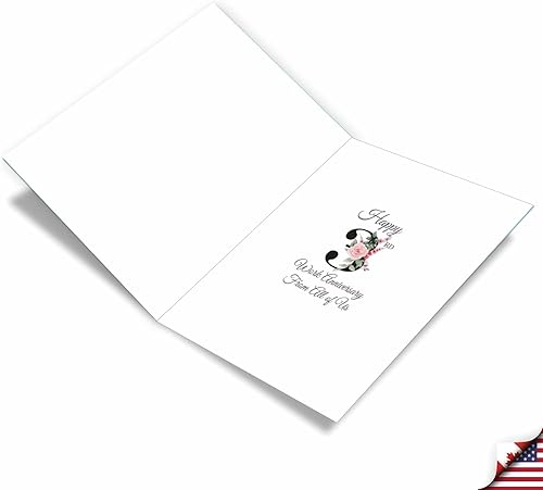 Miniatura 2 de NobleWorks - Tarjeta de felicitación de aniversario de trabajo de 3er hito de nosotros 8.5 x 11 pulgadas con sobre (paquete de 1) trabajo floral