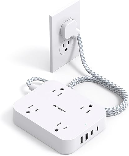 Regleta de alimentaciĂłn de enchufe plano, cable de extensiĂłn ultrafino, 4 tomas de corriente 4 puertos USB (2 USB C) Regleta de alimentaciĂłn de enchufe plano, cable de extensiĂłn ultrafino, 4 tomas de corriente 4 puertos USB (2 USB C)