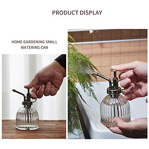 TIEMORE Plant Mister Flower Glazen Gieter Sproeifles Vintage Stijl met Bronzen Kunststof Top Pomp Glazen Gieter Met Een… - Image 3