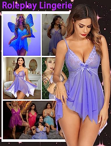 Image of Avidlove Lingerie for Women Lace Babydoll Sleepwear Boudoir Outfits Plus Size Langeray XS-5XL