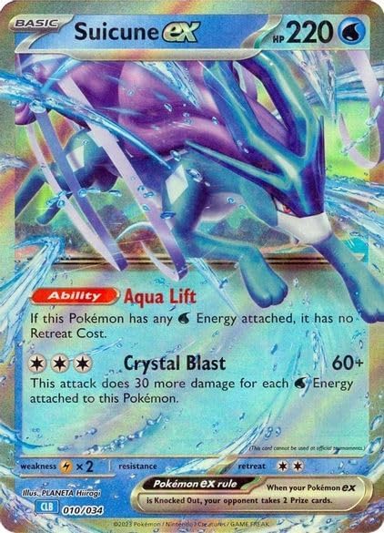 Pokémon Taschen: Großes Ereignis mit vielen Karten gewinnen 7 518tj99dqiL. AC Pokemon – Suicune ex 010/034 CLB - Trading Card Game Classic – Holo Foil – Single Card