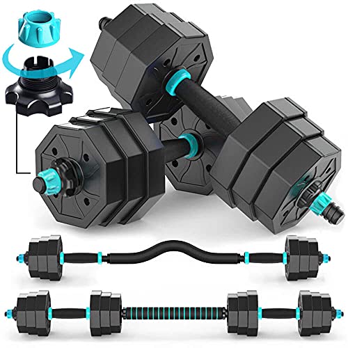 Adjustable Dumbbell Sets 30 40 LBS Dumbellsweights Set, Curl Bar with Weights Dumbbell Set for Men and Women, Double Bolts Barbell Weights Set for Home Gym