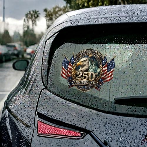 Image of 2-Piece Liberty Eagle Seal Patriotic Car Decal | 5.9-inch waterproof car window decal for vehicles, trucks and laptops