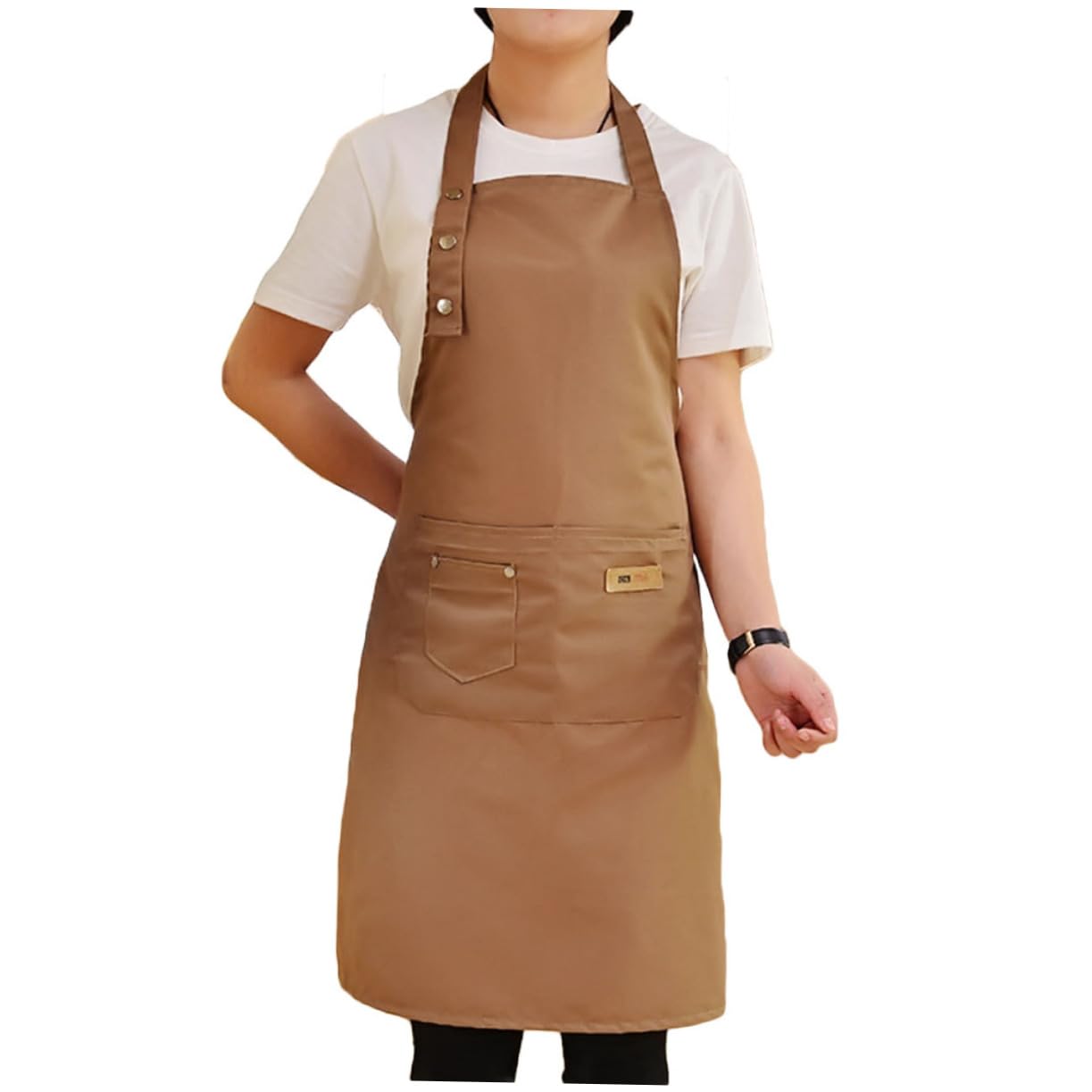 TOPBATHY Delantal De Cocina De 2 Piezas De Algodón Sólido Con Correa Para Colgar En El Cuello