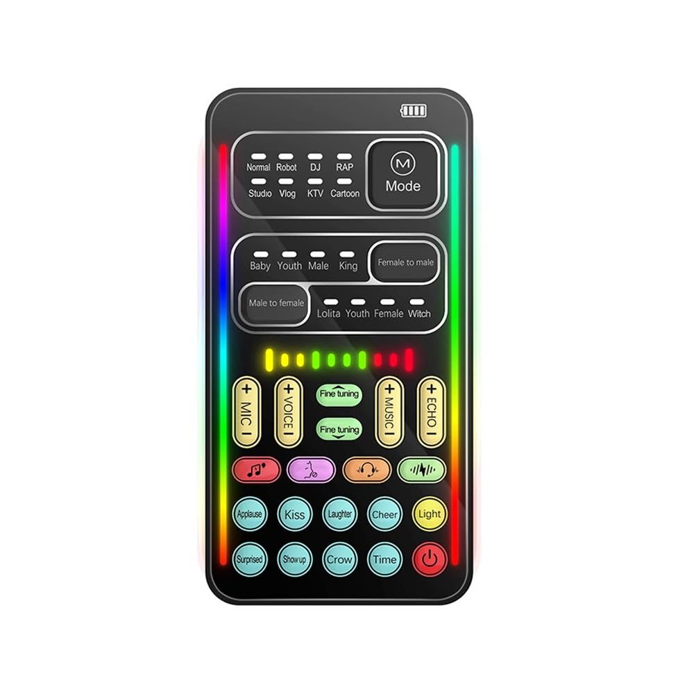 I9 Cambia voce Mini Schede audio live compatibili con Bluetooth a effetti multipli Portatile ultrasottile