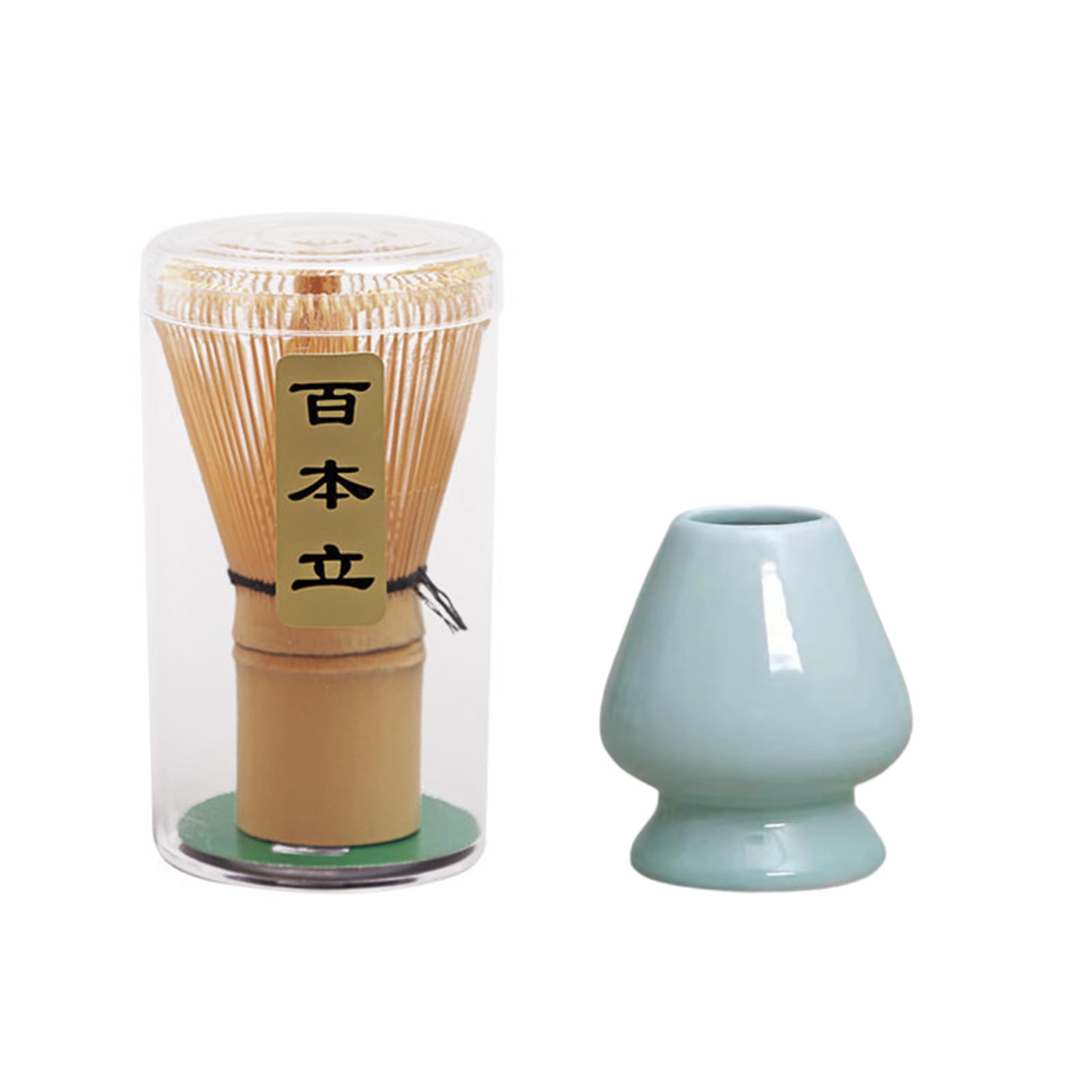 竹製茶道道具 百本立茶せん茶筌泡立て器 2点セット 青