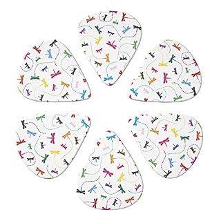 Lot de 6 médiators colorés en forme de libellule pour guitare acoustique, guitare électrique, basse, ukulélé – fins… - Les Beatles, Paul McCartney, John Lennon, RIngo Starr, George Harrison Lot de 6 médiators colorés en forme de libellule pour guitare acoustique, guitare électrique, basse, ukulélé - fins… – Image 4