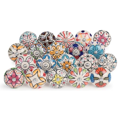 GlobeeCraft Exclusive Hand Painted Ceramic Knobs for Drawers Cabinets and Kitchen Doors - Image 2