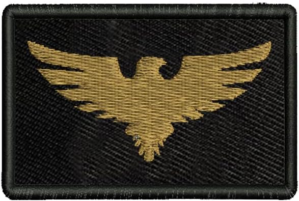 Eagle Embroidery Sweable Applique Patches for Riders Jackets Bags Clothes Any Dress Etc L x H 2 x 3 inch (Gold)