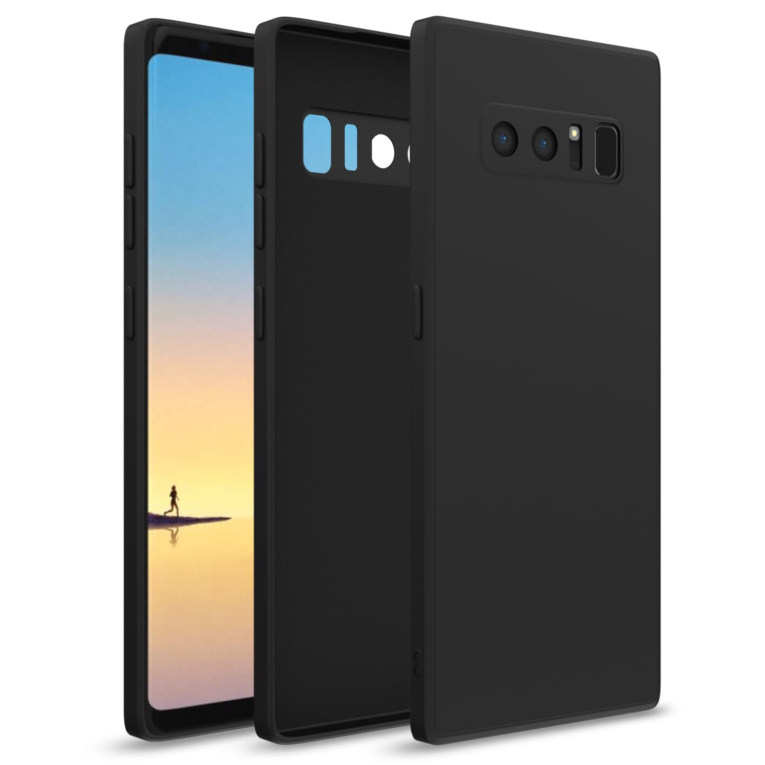 Pikkme Samsung Galaxy Note 8 Back Cover Soft Matte Liquid Silicone TPU | Camera Protection | Shockproof Slim Back Case for Samsung Galaxy Note 8 (Black)
