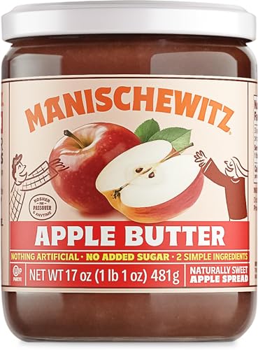 Manischewitz Apple Butter, 17oz (2 Pack) | Smooth & Sweet Spread, Great for Sauces & Glazes, No Sugar Added