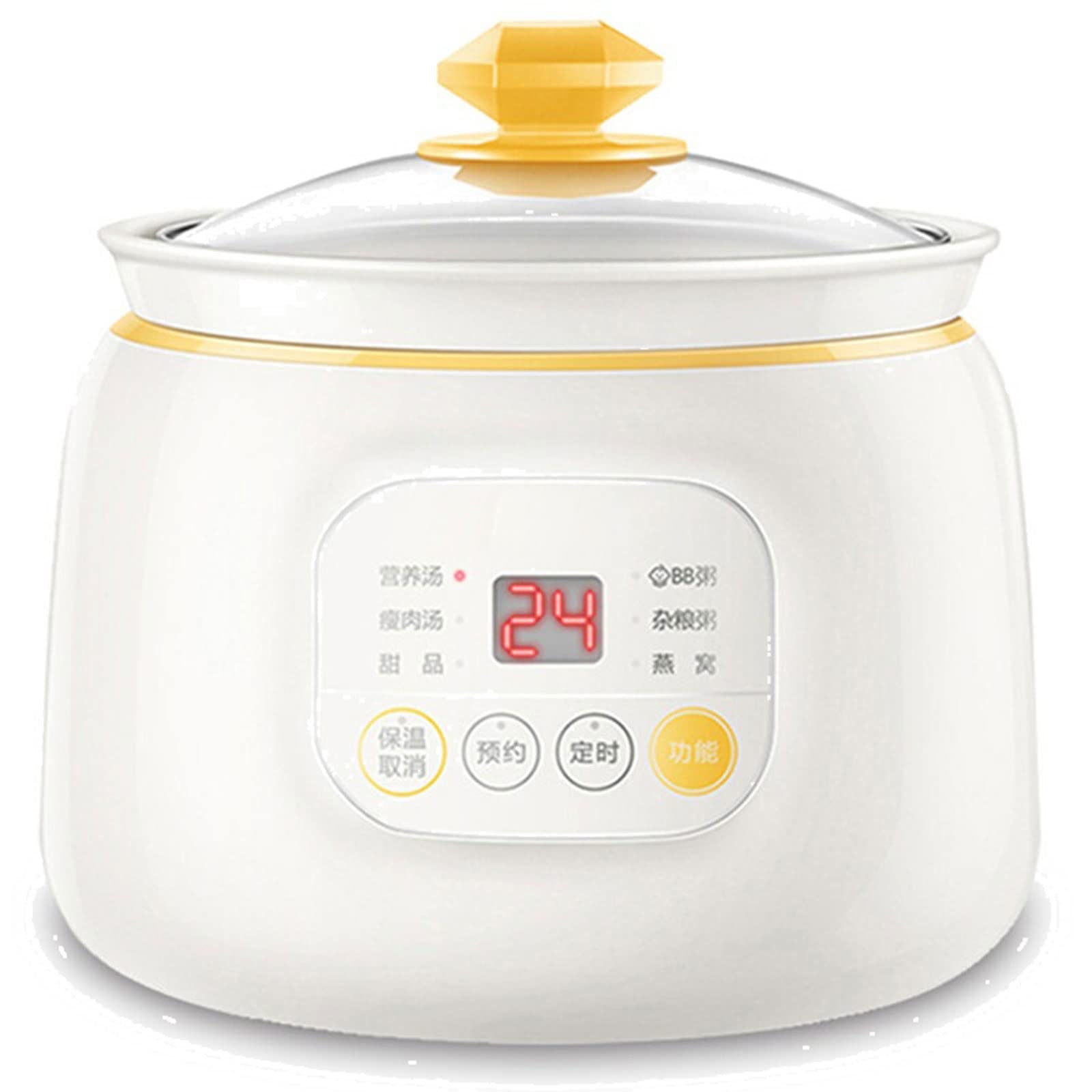 Soup Pot 220V 1L Mini Electric Food Stewing Pot Automatic Porridge Dessert Food Slow Stewer Portable Multi Cooker